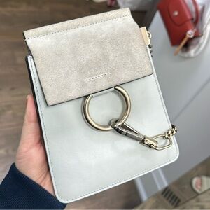 Chloé Faye Mini Leather and Suede Crossbody Bag
